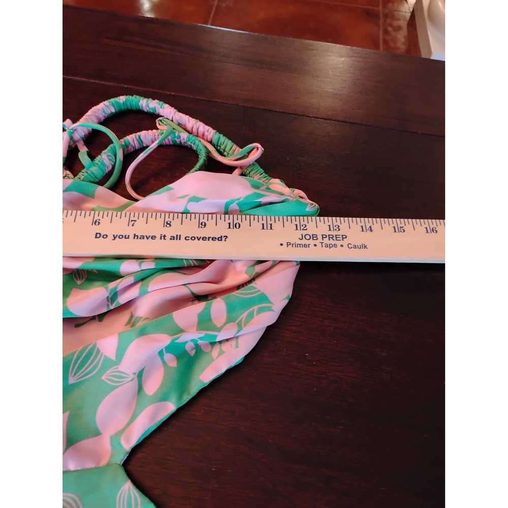 ASTR The Label Green Pink‎ Floral Cutout Mini Dress Strappy Back Small - Picture 5 of 7